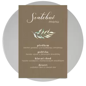 Papírové svatební menu LESSIE