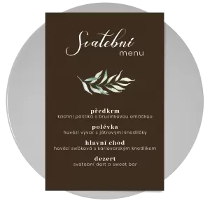 Papírové svatební menu LESSIE