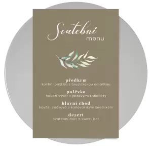 Papírové svatební menu LESSIE