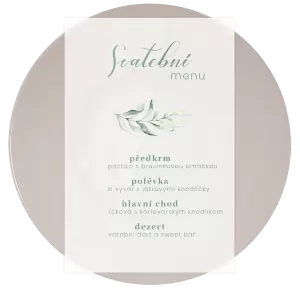 Plexi svatební menu LESSIE