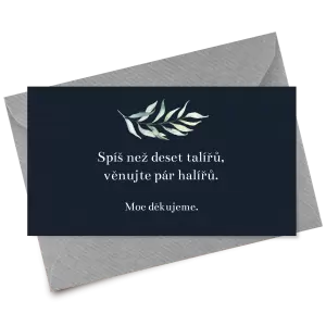 Papírová kartička dary COUBY