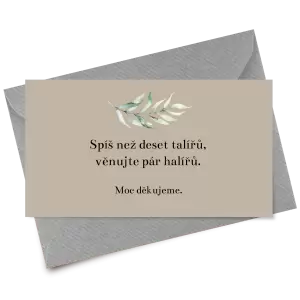 Papírová kartička dary COUBY