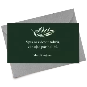 Papírová kartička dary COUBY