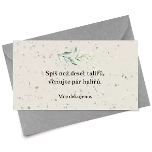 Papírová kartička dary COUBY