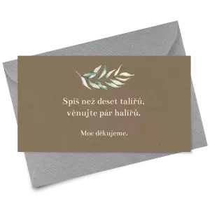 Papírová kartička dary COUBY