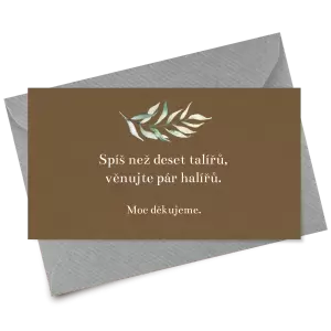 Papírová kartička dary COUBY