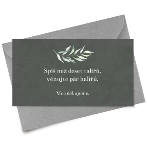 Papírová kartička dary COUBY