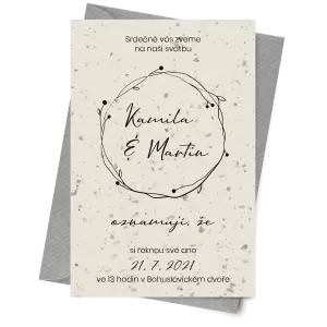 Papírové svatební oznámení SALIKA