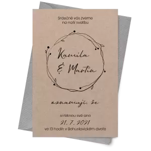 Papírové svatební oznámení SALIKA