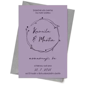 Papírové svatební oznámení SALIKA