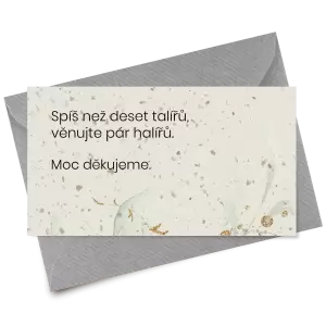 Papírová kartička dary VALEN