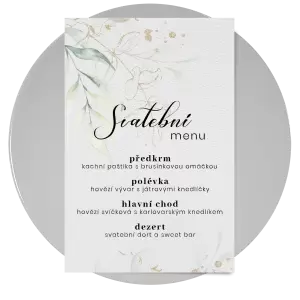 Papírové svatební menu VALEN