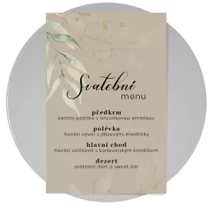 Papírové svatební menu VALEN
