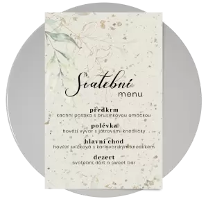 Papírové svatební menu VALEN