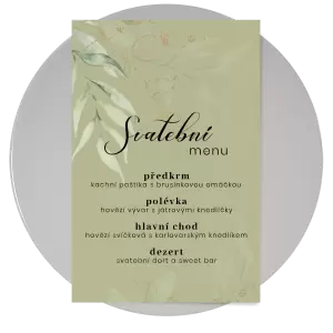 Papírové svatební menu VALEN