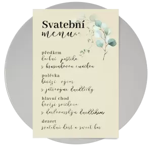 Papírové svatební menu ANDREA