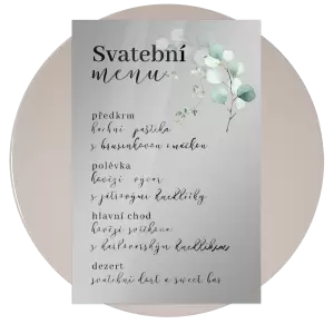 Plexi svatební menu ANDREA