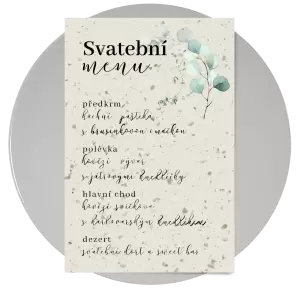 Papírové svatební menu ANDREA