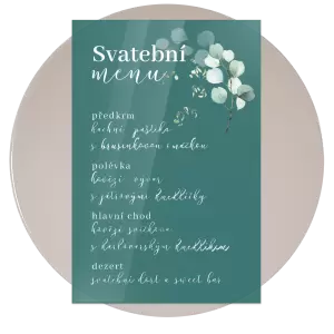 Plexi svatební menu ANDREA