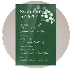 Plexi svatební menu ANDREA
