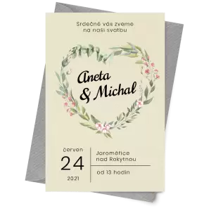Papírové svatební oznámení VENUŠE