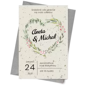 Papírové svatební oznámení VENUŠE