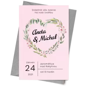 Papírové svatební oznámení VENUŠE
