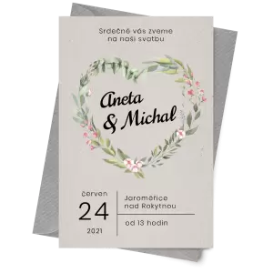 Papírové svatební oznámení VENUŠE