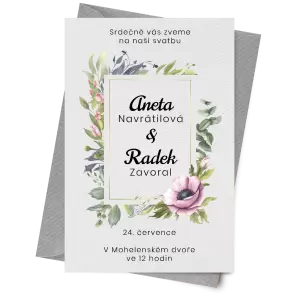 Papírové svatební oznámení DANUŠE