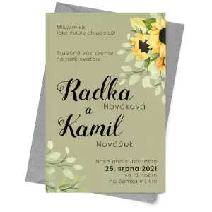 Papírové svatební oznámení SOLLY