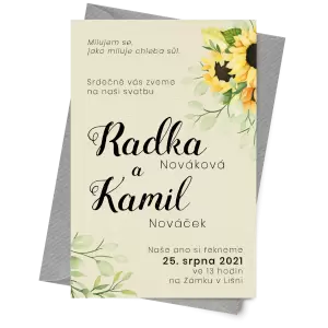 Papírové svatební oznámení SOLLY