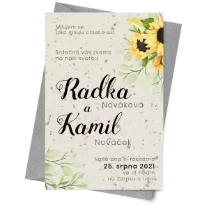 Papírové svatební oznámení SOLLY