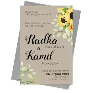 Papírové svatební oznámení SOLLY