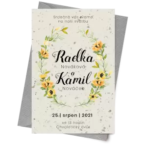 Papírové svatební oznámení SUNBY