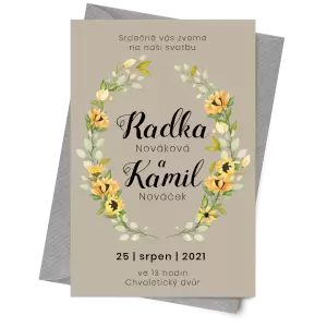 Papírové svatební oznámení SUNBY