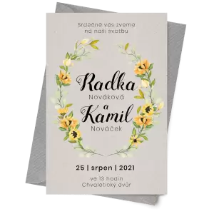 Papírové svatební oznámení SUNBY