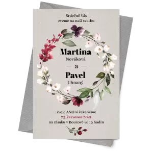 Papírové svatební oznámení RASY