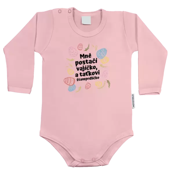 Dětské body Mně postačí vajíčko a taťkovi štamprdlíčko
