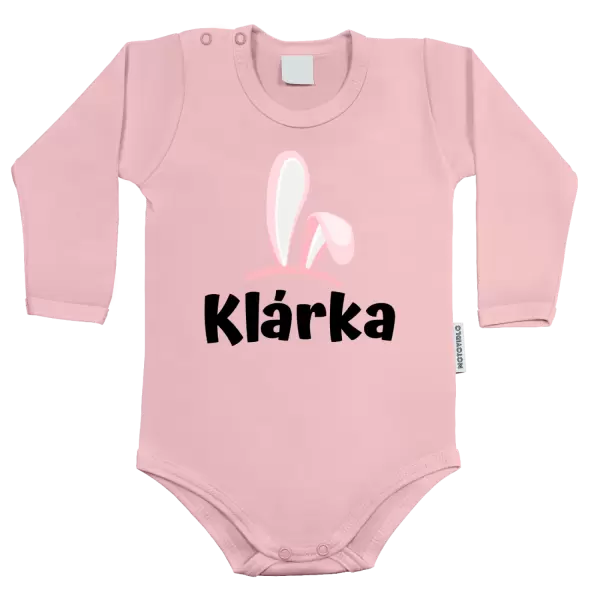 Dětské body Růžová ouška se jménem