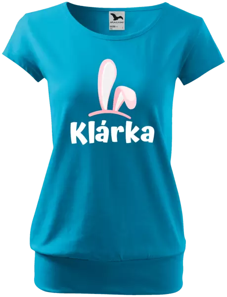 Dámské velikonoční tričko Růžová ouška se jménem