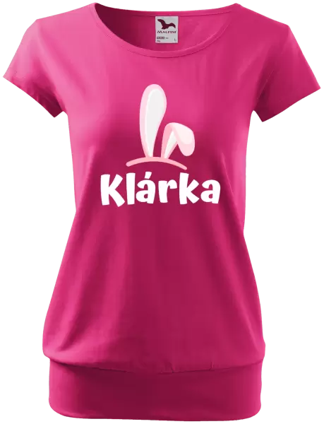 Dámské velikonoční tričko Růžová ouška se jménem