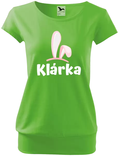 Dámské velikonoční tričko Růžová ouška se jménem