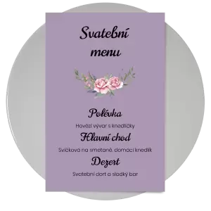 Papírové svatební menu VENUŠE