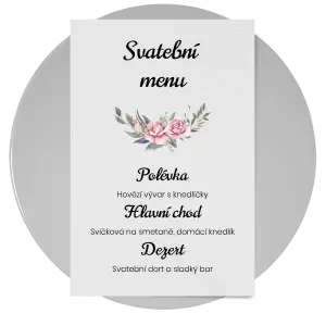 Papírové svatební menu VENUŠE