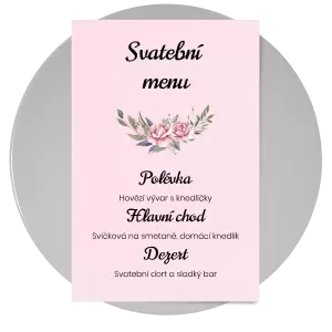 Papírové svatební menu VENUŠE