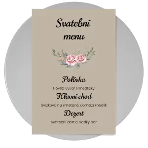 Papírové svatební menu VENUŠE