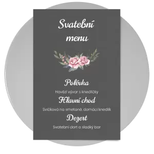Papírové svatební menu VENUŠE