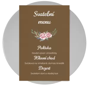 Papírové svatební menu VENUŠE