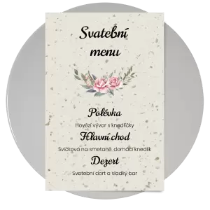 Papírové svatební menu VENUŠE