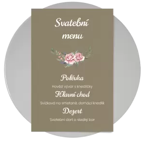 Papírové svatební menu VENUŠE